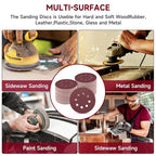100 PCS 5 Inch Sanding Discs 240 Grit, Round Hook and Loop Sandpaper for Random Orbital Sander