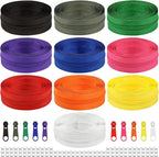 DOITEM 31 Yards 10 Pieces Sewing Zippers #3 Nylon Coil Zippers Assorted Zipper for Sewing with 40 Zipper Sliders for DIY Tailor Sewing Crafts Supplies, 10 Colors