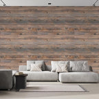 wall26 Wall Sticker/Wall Mural Horizontal Brown Vintage and Retro Wood Textured, Not Peel and Stick, Non-Woven Wallpaper Decorative for Bedroom, Living Room, Office - 108x120 inches