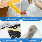 TAPEBEAR Pre-Taped Masking Film 5feet x 90feet(1400mmx 27m), Plastic Cover for Painting, Tape and Drape, Plastic Sheeting for Automotive, Floor, Appliance and Furniture, 3Rolls