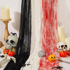 Boao Halloween Cheese cloth 85 x 197 Inch White Black and Bloody Cheesecloth Roll for Crafts Large Cotton Muslin Gauze Fabric for Halloween Outdoor & Indoor Spooky Decoration