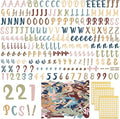 221 Pcs Bulletin Board Letters Round Alphabet Number Punctuation Symbol Combo Letter Cutouts Classroom Decoration for School Classroom Chalkboard Poster Board(Boho Italic)