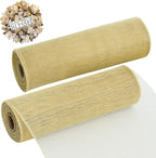 TONIFUL 2 Rolls 10 Inch Burlap Natural Decorative Mesh Ribbon Rolls, Perfect for Wreaths, Swags, Christmas Trees, Home Decoration, and Creative Crafts
