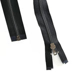 Leekayer Zipper #5 24 Inch Separating Zipper Black Nickel Metal Zipper 60 cm Zipper for Sewing Bag Crafts Jacket Zipper Repair Coats Bulk 2pcs