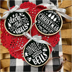 Small Stencils for Painting on Wood Reusable, 3 Inch Reusable Stencil for Craft Ornament Paint Template Stencils for Wall Card Rock Wood Signs Coasters Canvas Home Decor (Christmas Words 3)