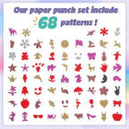 Geyee 68 Pieces Scrapbook Paper Punch Hole Punches Shape Mini Gift Card Punch Small Scrapbooking Shape Cutters for Nail Stamp Supplies DIY Craft Fun Projects, 68 Styles
