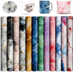 Sublimation Transfer Sheets for Heat Press Machine,Marble Sublimation Paper for Tumblers Blanks Tshirts,12 Sheets 12x12inch