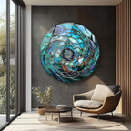 My Photostation.com 27.5''(70cm) Diameter Ocean Vortex Spiral Round Glass Wall Art Tempered Glass Printing Wall Decor Large Wall Art Wall Hangings