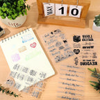 Whaline 4 Sheets Reading Words Clear Stamps Greeting Words Bookcase Bookshelf Silicone Transparent Stamps for DIY Craft Card Making Scrapbooking Embossing Album Decor