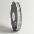 Gray Gingham Plaid Checked Ribbon 25 Yards Each Roll 100% Polyester (3/8",Gray)
