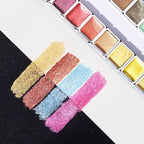 Paul Rubens Professional Metallic Watercolor Paints Set, Pearl Paint, Portable Metal Case with Palette, Set of 24 Half Pans, Art Supplies for Artists, Beginners, Hobbyists, Students