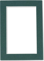 8x10 Mat Bevel Cut for 5x8 Photos - Acid Free Forest Green Precut Matboard - For Pictures, Photos, Framing - 4-ply Thickness