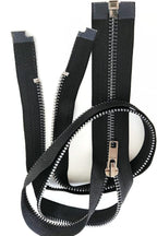 Leekayer 2PCS #5 27 Inch Zipper Black Nickel Teeth Zipper Black Metal Zipper Open End Zipper for Repair Coat Jacket