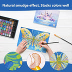 Mini Glitter Watercolor Paint Set with Paper, 60 Colors Shimmer Metallic Watercolour Painting Sets, Solid Pearl Water Color Paints for Adult, Kids, 1ml Trial Package(1ml 60 Colors)