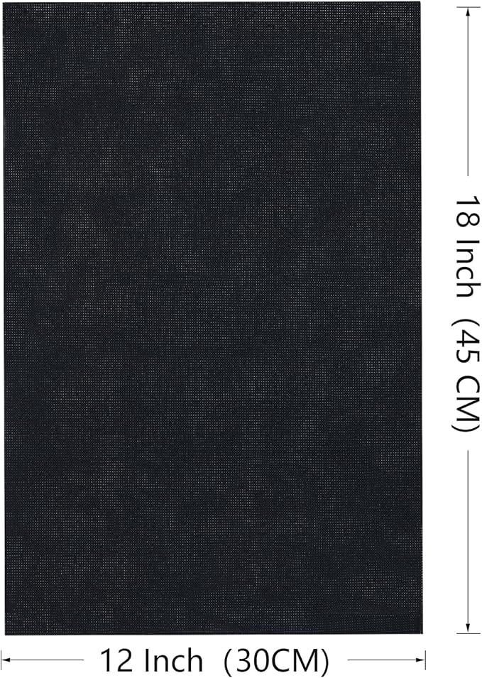Caydo 6 Pieces Aida Cloth 14 Count Black Cross Stitch Fabric Cotton Embroidery Fabric for Needlework, DIY Handicrafts, 12 by 18-Inch
