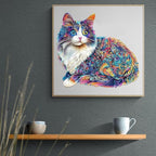 Lazy Cute Cat Wooden Puzzles 95 Pieces Puzzles Gifts for Adults 8.5x7.7in Wooden
