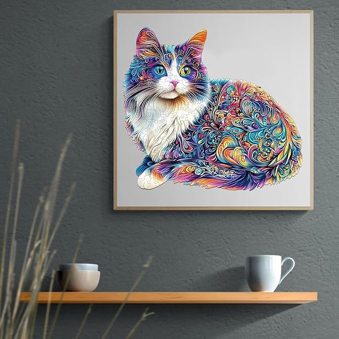 Lazy Cute Cat Adults Gifts Wooden 240 Pieces 13.4 * 12.2in
