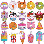 Cymbana Diamond Painting Kits for Kids 20 Pcs Desserts Contains Cupcake, Donut, Ice-Cream, Popcorn, Cookies