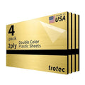 Trotec | Metallic Looking Acrylic Sheet | 12"x24"x1/8", 4 Pcs | Brushed Gold/Black | Metallic Finish - Scratch Resistant for Laser Engraving & Cutting,Printing,Glowforge,Name Plate | USA Made
