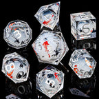 ARUOHHA DND Dice Set Liquid Core Koi Fish Sharp Edged Dragons Dice Compatible with D&D Role Playing Game, RPG Handmade Resin Dungeons Polyhedral D and D Dice Set D20 D12 D10 D8 D6 D4