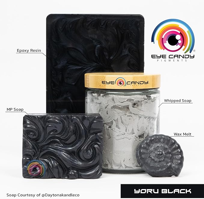 Eye Candy Pigments Premium Black Mica Powder - Yoru Black (50gr) - for Epoxy, Resin, Soap, Paint, Woodworking, Acrylic Pouring, Bath Bombs, Fishing Lures - DIY Arts and Crafts Additive