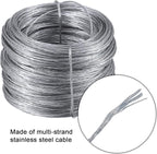 Picture Hanging Kit, Listenman D Ring Picture Hangers with Screws, Picture Hanging Wire(100 Feet) and Aluminum Sleeves, Supports up to 30 lb, Included Screwdriver