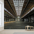 wall26 Wall Sticker/Wall Mural Industrial Interior of an Old Factory Building, Not Peel and Stick, Non-Woven Wallpaper Decorative for Bedroom, Living Room, Office - 120x120 inches