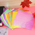 STOBOK 100pcs Shiny Origami Paper Iridescent Paper Square Shiny Folding Decoration for Crafts Projects (15cm, 10 Colors)
