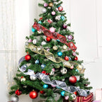 2.5 Inch Wide Christmas Wired Ribbon Snowflake Organza Sheer Glitter Ribbon for Xmas Tree, Wreath, Party Decoration, Gift Wrapping (Silver, 32.7 Foot (Pack of 1))