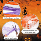 Boao Halloween Cheese cloth 84.65 x 590.55 Inch White Orange and Purple Cheesecloth Roll for Crafts Large Cotton Muslin Gauze Fabric for Halloween Outdoor & Indoor Spooky Decoration