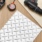 4pcs Diamond Plate Sheet Metal Heavy Duty Tread Aluminum Sheet Diamond Tread Plate for Wall Covering, Cargo Trailer, RV and More (6'' X 12'' X 0.08'',Silver)