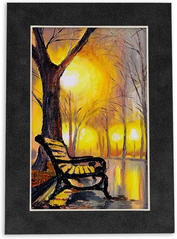 Pack of 25 Acid Free 8.5x11 Mats Bevel Cut for 7x9 Photos - Dark Grey Suede Precut Matboards For Pictures, Photos, Framing - 4-ply Thickness