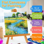 ESRICH Canvas Boards for Painting, 48 Pack Canvases for Painting 4x4 100% Cotton Small Paint Canvas Primed Acid Free Mini Blank Canvas Panels for Oil Paint,Watercolor,Acrylic Paint,Gouache&Tempera.