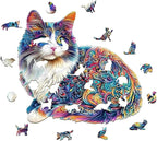 Lazy Cute Cat Adults Gifts Wooden 240 Pieces 13.4 * 12.2in