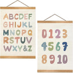 ZTGDA Alphabet Numbers Poster Set of 2, Alphabet Numbers Wall Art Poster, ABC Banner Poster, Numbers Banner Wall Hanging Decor for Toddler Room Playroom Nursery Wall Classroom Decor (12x16inch 123)