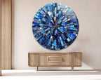 My Photostation.com 27.5''(70cm) Diameter Radiant Mosaic Burst Round Glass Wall Art Tempered Glass Printing Wall Decor Large Wall Art Wall Hangings