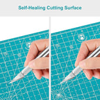Headley Tools 17"x17" Rotating Cutting Mat, Self Healing Mat with 360-Degree Rotation & Anti-Slip Base, Sewing Board Cutting Mat Perfect for Fabric Quilting Leather Hobby Project, Turquoise