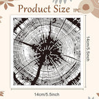 CHGCRAFT Tree Rings Polymer Clay Texture Sheets Tree Pattern Silicone Texture Stamp Clay Texture Mat Modeling Pattern Pad Sheets for Jewelry and Earrings Tools, 5.5x5.5 inch