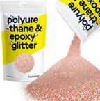 Hemway Polyurethane & Epoxy Resin Glitter 100g / 3.5oz Metallic Crystal Flake Additive for Flooring Jewelry Tumblers Glass Pigment - Microfine (1/256" 0.004" 0.1mm) - Rose Gold Holographic
