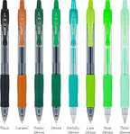 Pilot G2 Premium Gel Roller Pens, Fine Point Gel Pens, Boost Green Pack, The Colors of Balance, 8-Pack Pouch, 0.7 mm, Assorted - Ideal for School, Journaling, & Office Writing