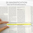 MAGDEPO 2X Bar Magnifying Ruler 6" with Guiding Line & Mini Line Magnifier with Clip for Reading Small Prints, Bible, Books, Newspaper, Documents, Instructions