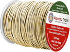 Mandala Crafts 2mm 109 Yards Beige Cotton Waxed Cord for Jewelry Making Bracelet Cord Waxed String - Beading String Thread Jewelry Cords for Necklaces String