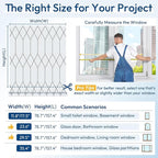 rabbitgoo Window Privacy Film for Glass Windows, Frosted Glass Cling with Decorative Moroccan Lattice, Removable Heat Control Sun Blocking Door Covering Sticker for Home Bathroom, 11.8 x 157.4 inches