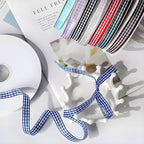 Classic Gingham Checkered Ribbon, Assorted Colors Premium Polyster Plaid Checkered Craft Ribbon for Gift Wrapping, DIY Projects, Hair Bows,Scrapbooking & Party Decor (Light Blue, 3/8x50Yd)