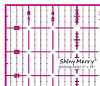 Quilting Ruler 6"x24",Non-Slip Clear Acrylic Sewing Ruler with Easy-to-Read Grid,Pink & Black Grid Design,Perfect for Fabric,Patchwork,Cutting & Sewing Crafts,Durable Tool for Quilting