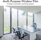 Haton Window Privacy Film, Frosted Glass Static Cling Sun Heat Blocking Window Clings, Frosting Opaque Coverings, Vinyl Removable Stickers Tint for Home Door Office, Non Adhesive 23.6" x 78.7"