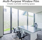 Haton Window Privacy Film, Frosted Glass Static Cling Sun Heat Blocking Window Clings, Frosting Opaque Coverings, Vinyl Removable Stickers Tint for Home Door Office, Non Adhesive 17.5" x 118.1"