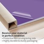 Trotec TroLase | 12"x24"x1/16", 4 Pcs | Purple/White | 2 Ply | Modified Acrylic | Laser Engraving Double Color Plastic Sheet | Engraving Blanks for Laser, Saw, Guillotine | Made in USA