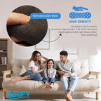 QOMFY 3" Height x 12" Width x 48" Length Charcoal Upholstery Foam Sheet | Made in USA | Multi-Purpose Foam for Upholstery, DIY, Packaging & Acoustic Projects