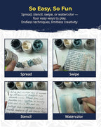 The Crafter's Workshop Stencil Butter Medium, Easy-to-Spread, Adds Shimmer, Shine and Colorful Texture, Cleans Up with Water, 4 pk, 2-oz each, Blueberry Meadow